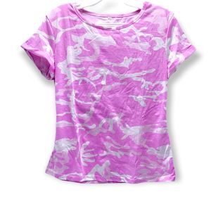 Women's Pink Camo T-Shirt Lightweight Casual Top Size S
